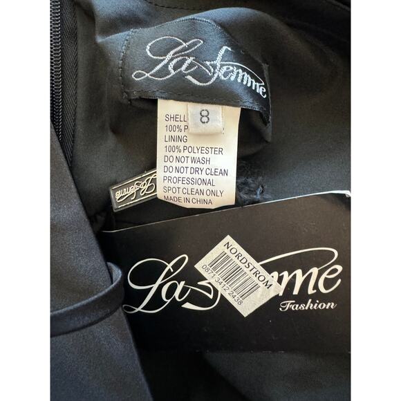 New ~ LA FEMME ~ Satin And Tulle Mini Dress Size 8 HOMECOMING - Picture 6 of 6